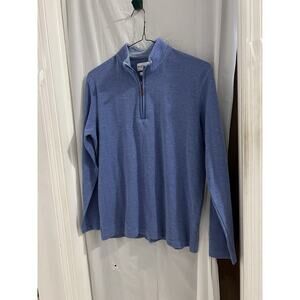 Mizzen And Main Blue Men’s 1/4 Zip Performance Fairway Pullover Sweater Sz M
